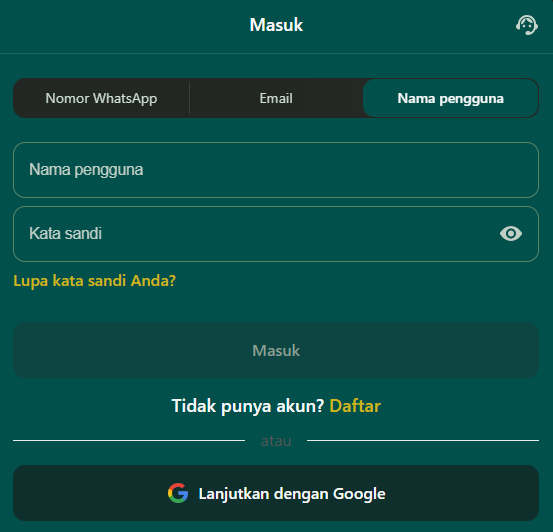 Halaman login Parimatch: formulir masuk ke akun dengan aman